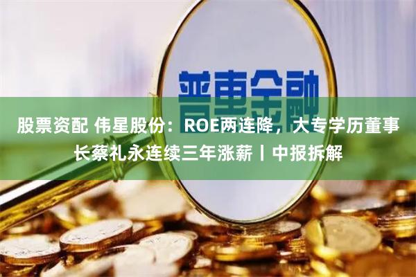 股票资配 伟星股份：ROE两连降，大专学历董事长蔡礼永连续三年涨薪丨中报拆解